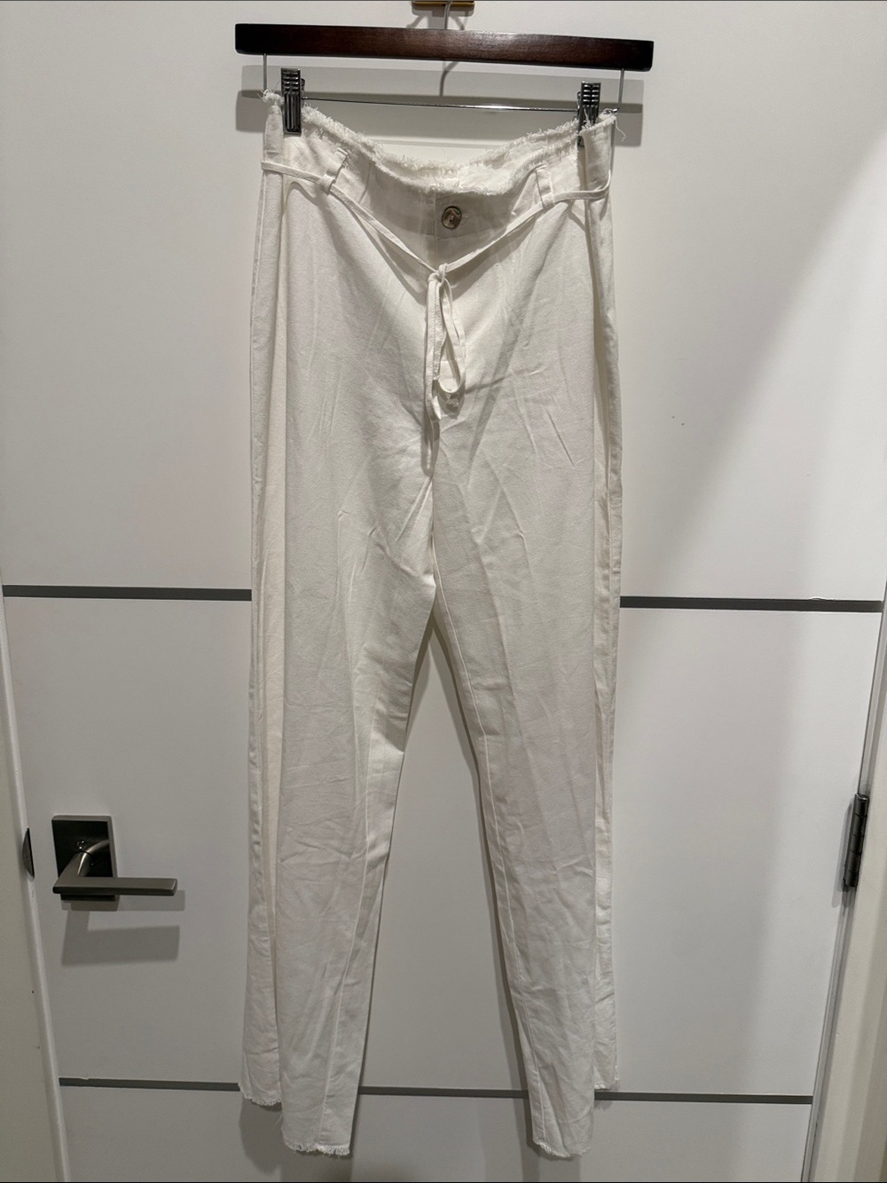 Mango ivory/White Linen-Blend pants small - Picture 7 of 7